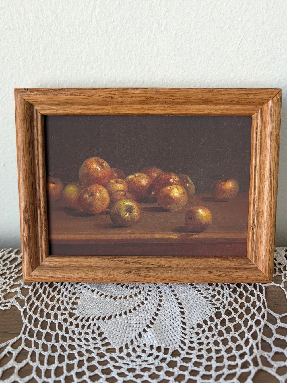 Vintage Wood Frame Still Life Print Moody Farmhouse Cottage